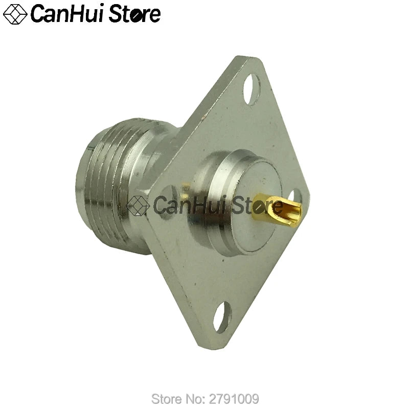1Pcs N-KF N type female jack RF base coaxial connector 4-hole panel mount Flange antenna socket 25x25mm
