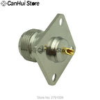1Pcs N-KF N type female jack RF base coaxial connector 4-hole panel mount Flange antenna socket 25x25mm