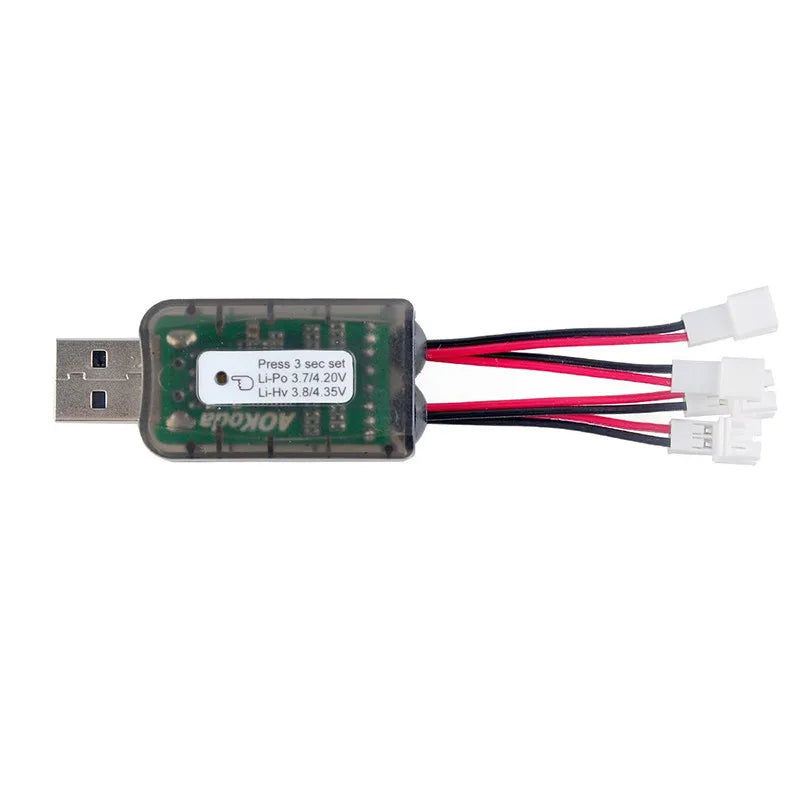 1pcs AOKoda CX405 4CH Micro USB Battery Charger Support 1S LiPo/LiHv 4.2V/4.35V Battery For RC Helicopter Airplane Toys Drone