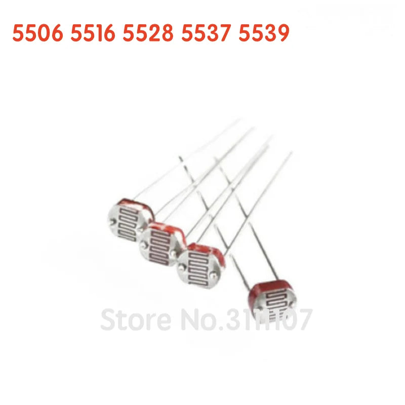50PCS/LOT LDR Photo Light  Sensitive Resistor Photoresistor  Photoelectric Photosensitive Resistance GL5528  5537 5506 5516 5539