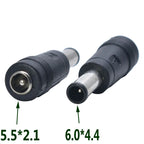 1 PCS 5.5 X 2.1 Mm Female to 6.0 X 4.4 Mm Male DC Power Connector Adapter Converter 5.5*2.1 to 6.0*4.4 Mm For Sony Laptop