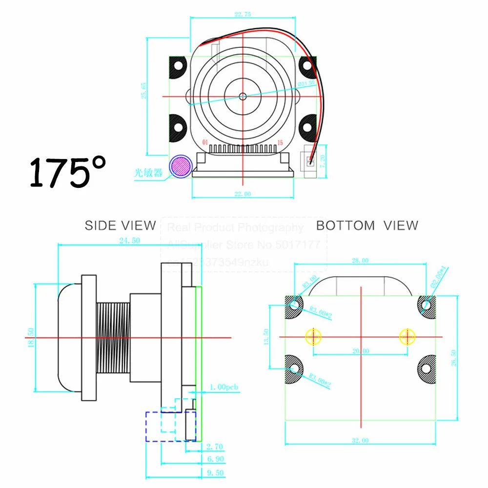 OV5647 Camera for Raspberry PI 4B 3B+ B Type Large Lens 75 175 Degree Night Vision Automatic Switching IR-CUT HD 5MP 1080P