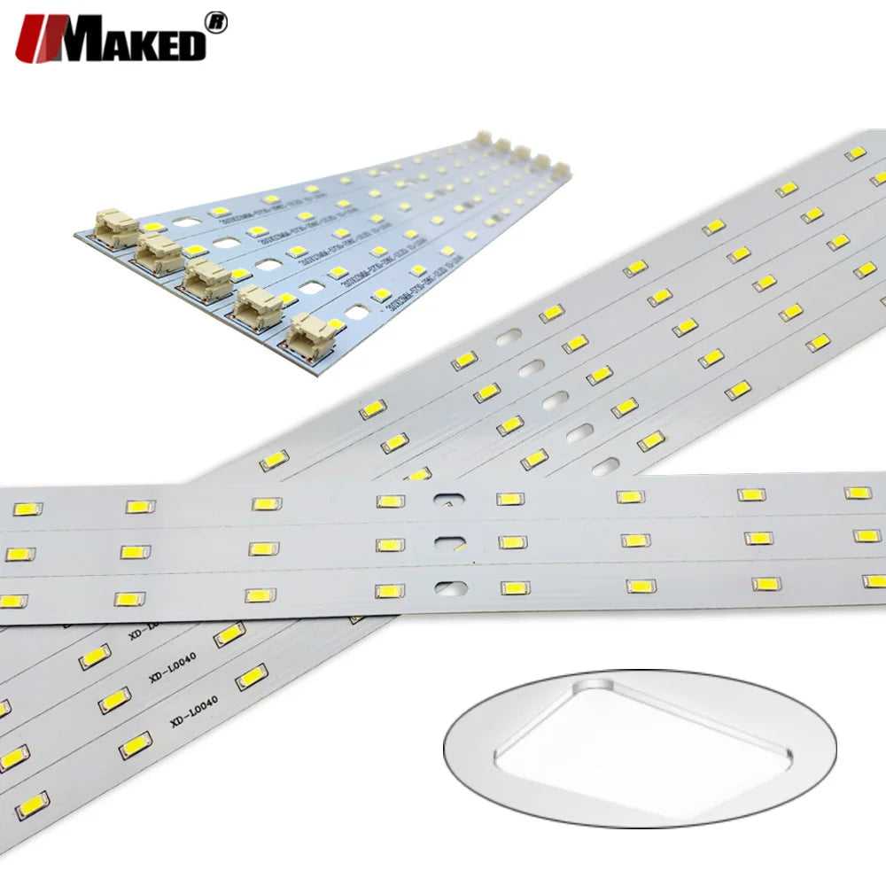 LED PCB 4W 6W 8W 220-520mm Length Bar Strip SMD5730 Aluminum Lamp Plate Ceiling/Tube Light Retrofit Ofiice Source Board Replace