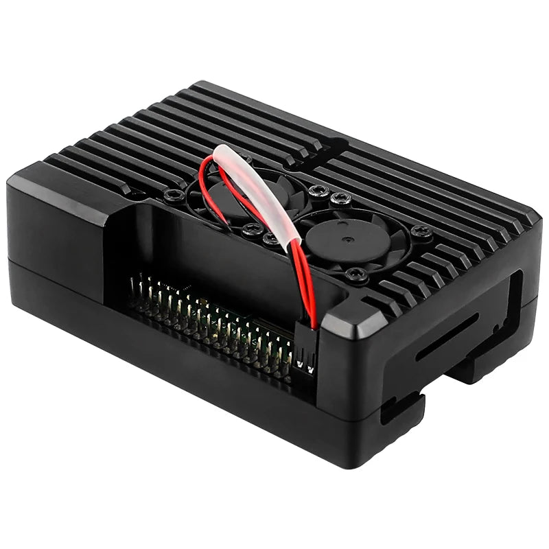 Raspberry Pi 4 Aluminium Alloy Metal Case Cooling Fan Enclosure Raspberry Pi 3 Dual Fan Case Optional for RPi 4B 3B Plus 3B