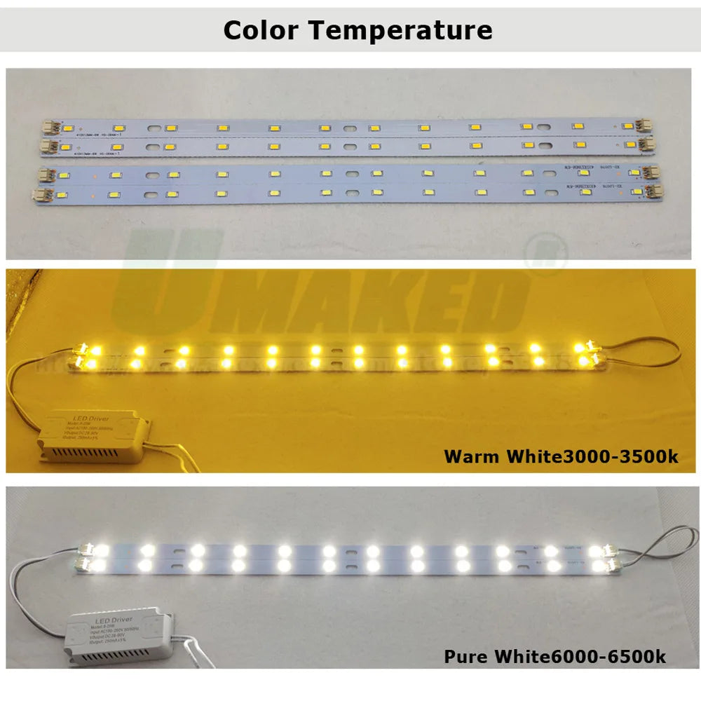 LED PCB 4W 6W 8W 220-520mm Length Bar Strip SMD5730 Aluminum Lamp Plate Ceiling/Tube Light Retrofit Ofiice Source Board Replace