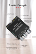 100W+100W TPA3116D2 Bluetooth 5.0 Power Subwoofer Audio Amplifier Board Home Theater HIFI Stereo Audio Amplifier AMP AUX
