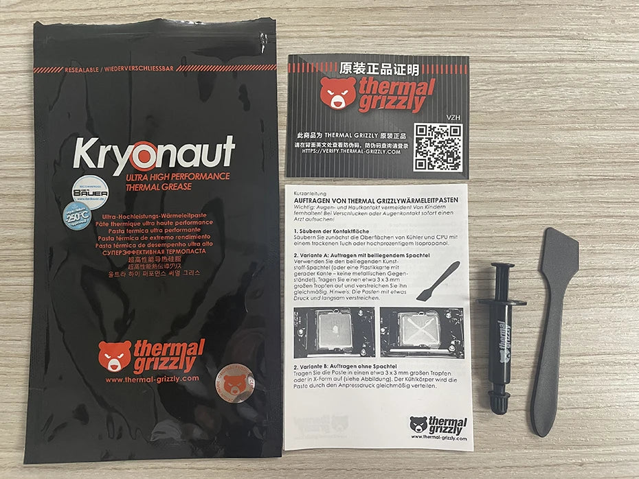 Thermal Grizzly Kryonaut Extreme KE Thermal Paste for CPU/GPU Cooler Large Capacity Compound Cooling Silicone Grease 1g/5.5g/11g