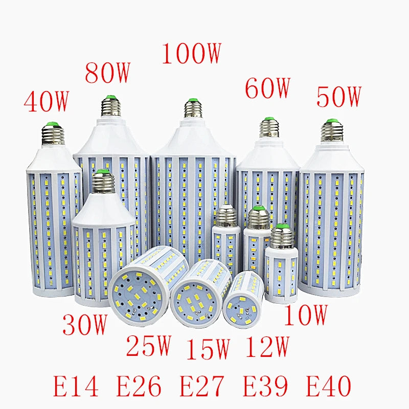 LED Bulb Lamp E14 B22 E27 E26 E39 E40 5730 Corn Spot Light 25W 30W 40W 50W 60W 80W 100W Lampada 110V 220V Cold Warm White Lights