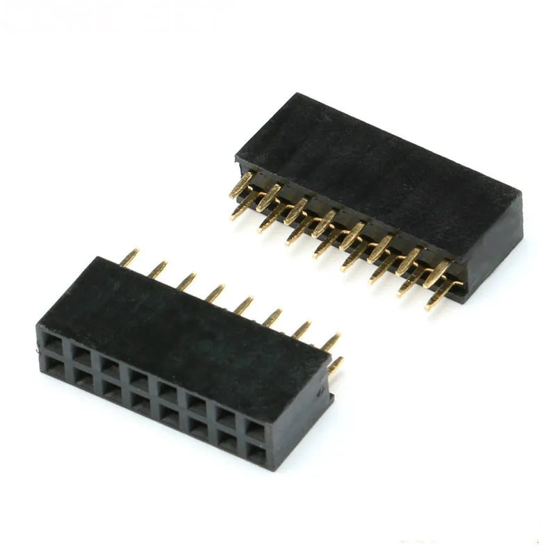5-100Pcs Single Double Row Female 2.54MM Spacing Pin Socket Female Header Connector 2P 3P 4P 5P 6P 7P 8P 10P 11P 12P 14P 20P 40P