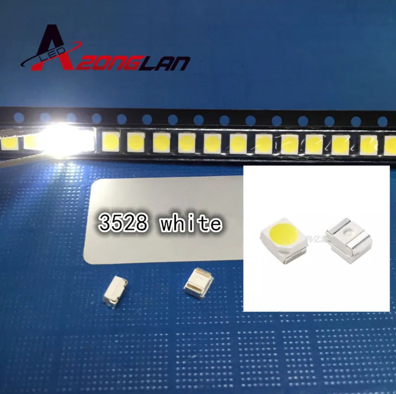 200pcs 0.2W SMD 2835 1210 LED Lamp Bead 21-25lm White SMD LED 3528 Cool white Beads LED Chip DC3.0-3.4V Sale-Seller