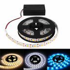 DC 5V 3*AA Battery Powered LED Strip Light IP65 Waterproof 5050 SMD 2M 1M 0.5M LED Tape with Battery Box Cool White/Warm White