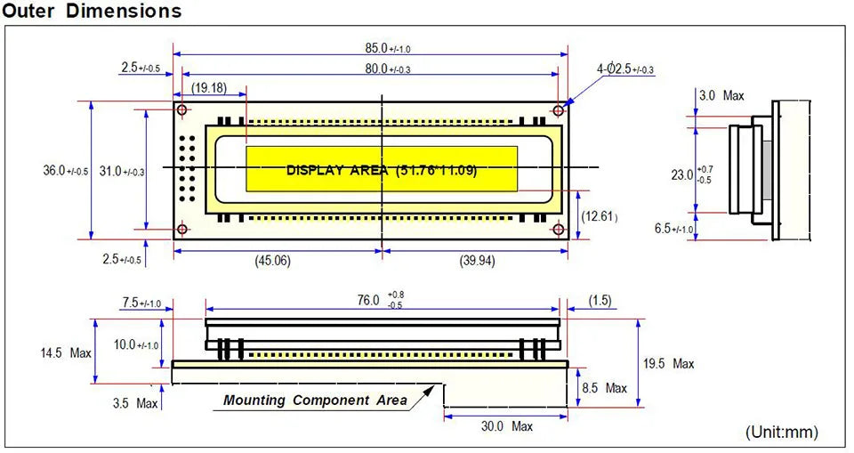 Surenoo 85.00*36.00 SAMSUNG 8-Bit Parallel IIC I2C 1602 162 16X2 VFD Display LCD Module Screen Panel 16T202DA1J