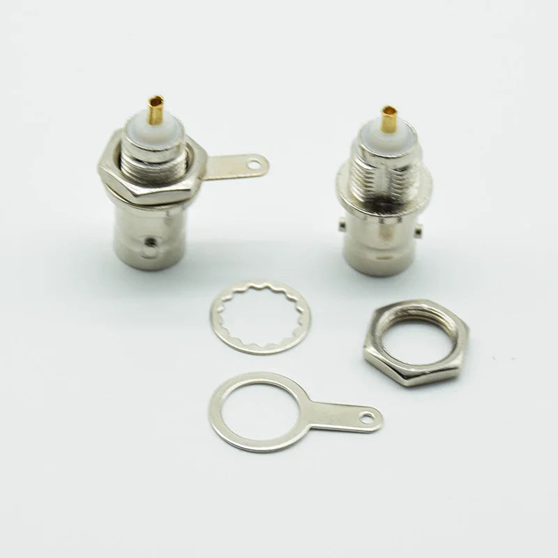 5Pcs/lot BNC Female Socket Solder Connector Chassis Panel Mount Coaxial Cable For Welding Machine Parts