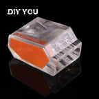 25/50/100Pcs 252/253/254/255 Fast Push-in Conductor Wiring Connector Terminal Block Compact Wire Connector 2/3/4/5Pin AWG18-12