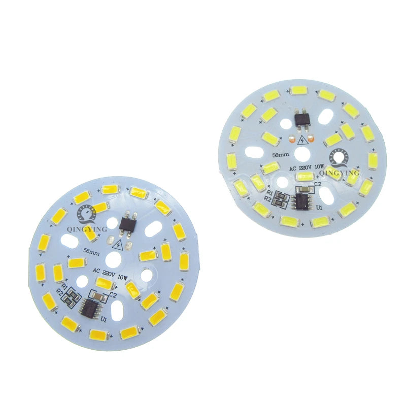 10pcs AC 220V LED PCB SMD5730 3W 5W 7W 10W 12W 15W 18W 24W Integrated IC Driver White/Warm White Light Source for LED Bulb