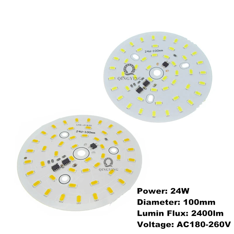 10pcs AC 220V LED PCB SMD5730 3W 5W 7W 10W 12W 15W 18W 24W Integrated IC Driver White/Warm White Light Source for LED Bulb