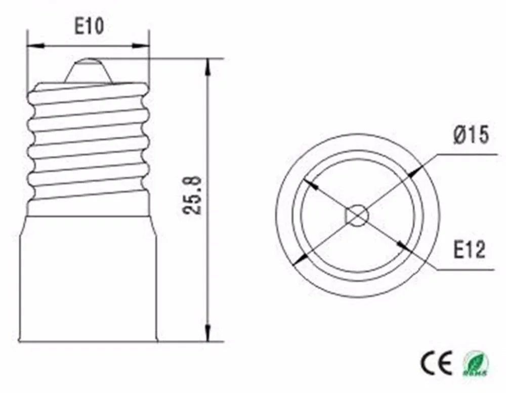 6pcs E10 to E12 Light Socket adapter E10 to E12 Candelabra lamp holder converter,Install E12 Candle Lamp into E10 Socket