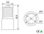 6pcs E10 to E12 Light Socket adapter E10 to E12 Candelabra lamp holder converter,Install E12 Candle Lamp into E10 Socket