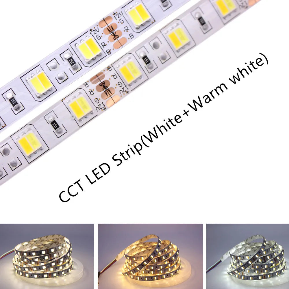 5M 5050 SMD LED Strip RGB RGBW (RGB + White) RGBWW (RGB+Warm White) RGBCCT Flexible LED String Light 5M/ 300 LEDs 12V 24V Home