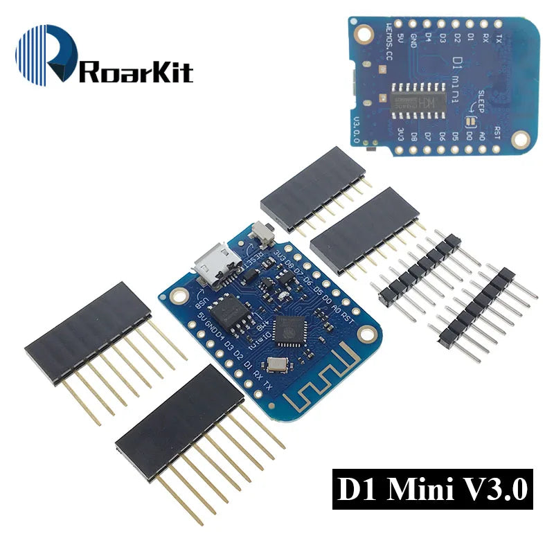 WeMos D1 Mini Pro V3.0 NodeMcu 4MB/16MB Bytes Lua WIFI Internet of Things Development Board Based ESP8266 CH340G V2 With Antenna