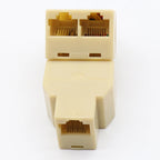 RJ-45 SOCKET RJ45 Splitter Connector CAT5 CAT6 LAN Ethernet Splitter Adapter 8P8C Network modular plug PC laptop cable contact