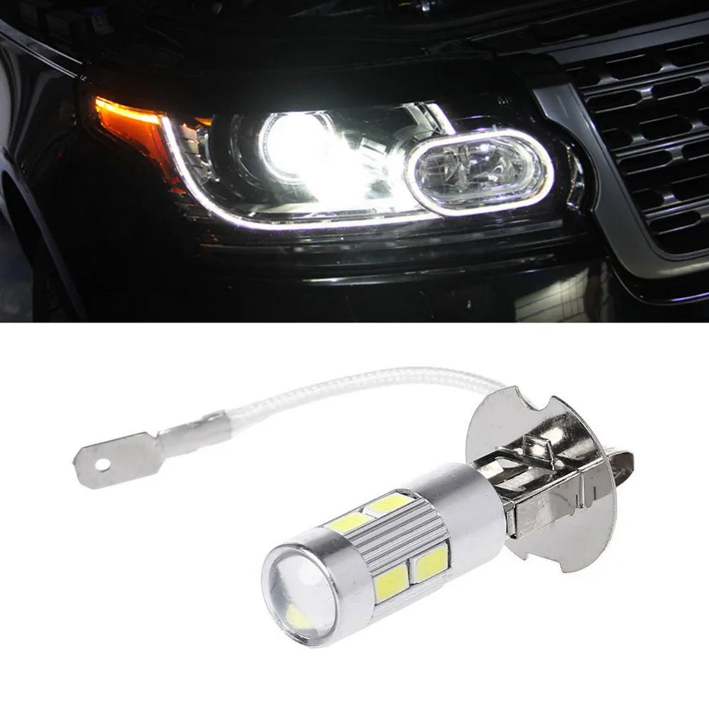 2PCS/Set Car Light H3 LED High Power LED Fog Light Day Running Light Bulb 10SMD 5630 5730 Super Bright LED Auto Bulb