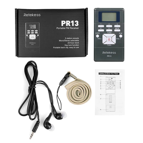 Retekess FT11 0.3W Wireless FM Broadcast Transmitter MP3 Portable for Church Car Meeting Support TF Card AUX Input