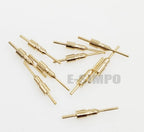 1000pcs D0.5mm D0.45-0.6mm PCB Gold Round Female Male Pin Sensor Crystal Socket Dim1.4*7.4mm,No Plastic for 2.54 Hole Pin Header