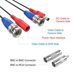 ANNKE 4 pcs Packed White/Black color 30M /100 Feet BNC DC Plug Video Power Cable CCTV Camera DVR Security Surveillance System