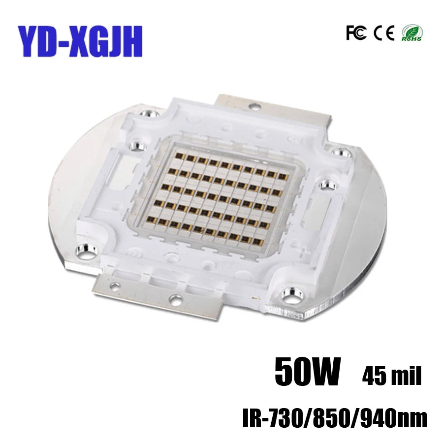 IR Infrared 850Nm 940Nm High Power LED Chip 3W5W10W20W50W100W Emitter Light Lamp Matrix  45x45mil for 730nm Night Vision Camera