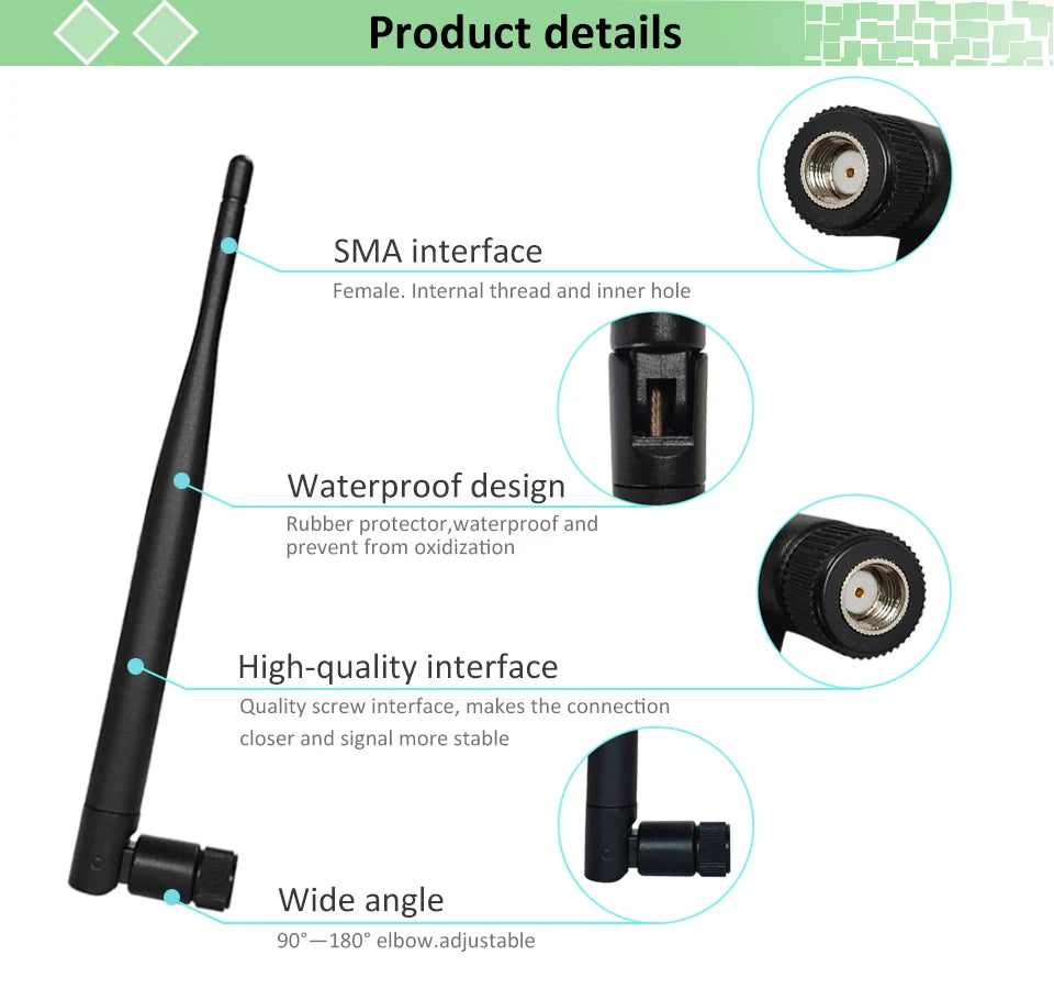 Eoth Wholesale 433MHz Antenna LORA 5dBi GSM 433 MHz Connector Rubber 433m LoRaWAN IOT SMA Male Female Extension Cord Pigtail