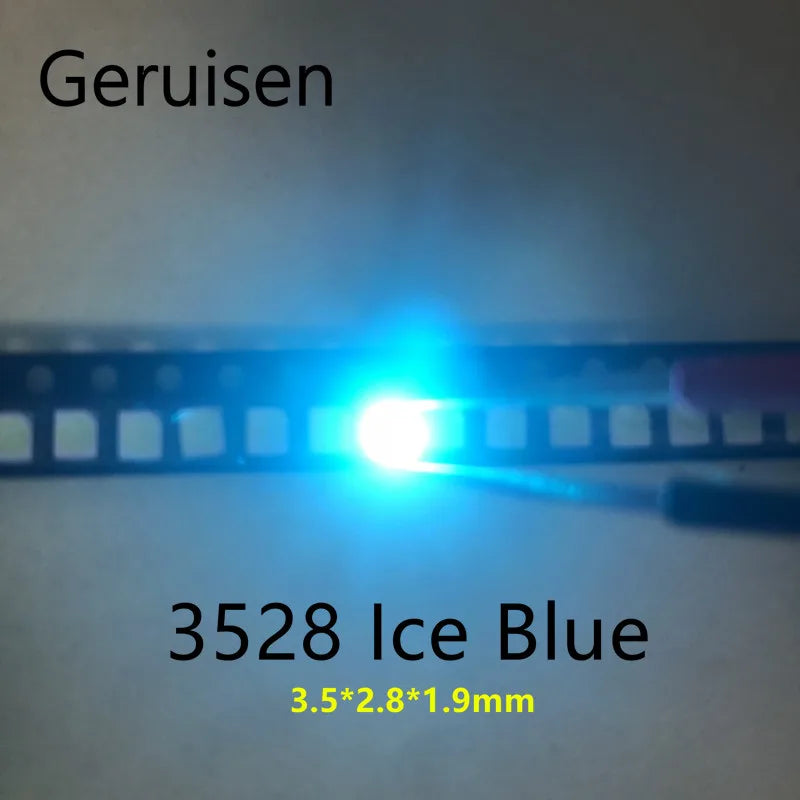 100pcs SMD LED 3528 Ice blue LED lamp beads Light emitting Diode Factory direct sale