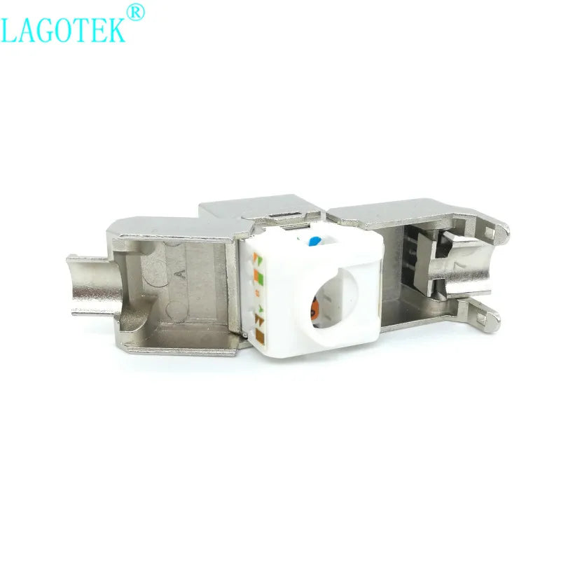 12/24pcs RJ45 Keystone Cat7 Cat6A Shielded FTP Zinc Alloy Module Network Keystone Jack Connector Adapter 10GB Network