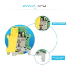 USLKG16N Ground Modular Din Rail Terminal Block, 16 mm² Universal Screw Earth Plug Wire Electrical Connector USLKG-16N