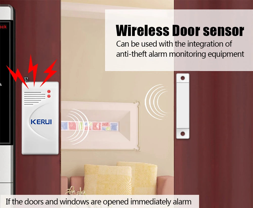 KERUI 433MHz Wireless Door Window Magnetic Sensor for W181 W184 W202 W204 WiFi GSM Home Security Alarm System
