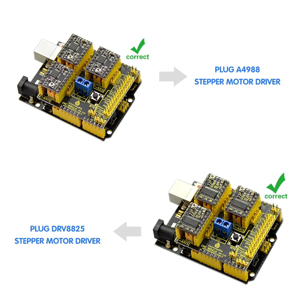 keyestudio CNC shield V2 engraving machine / 3 D Printer / A4988 driver expansion board for Arduino