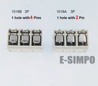 20pcs 1016A 1016B-10.16-3P Straight 10.16mm 650V57A 22-8AWG 1pole with 2/4 Solder Pin High Current PCB Screw Wire Terminal Block