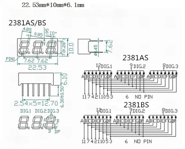5pcs 0.28 inch 0.28" LED Display 7 Segment 1 Bit/2 Bit/3 Bit/4 Bit Clock Digit Digital Tube Red Common Cathode / Anode