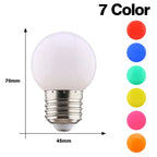 2pcs Colorful Led Light Bulb G45 E27 220V LED Lamp Red Yellow Blue Green Pink Orange White Christmas Wedding Night Light Indoor