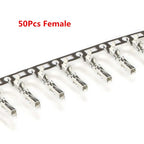 50pcs 2.54mm Dupont Connector Male/Female Pin Way Cable Plug 2/3/4/5 Pin Electrical Pin Jumper Header Housing Wire Connector Kit