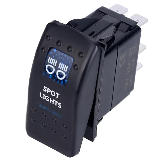 5pin Car Switch Boat Truck Light Toggle Switch Waterproof 24V Bar Style Blue Toggle Rocker Reverse Rear Light Switch 12V