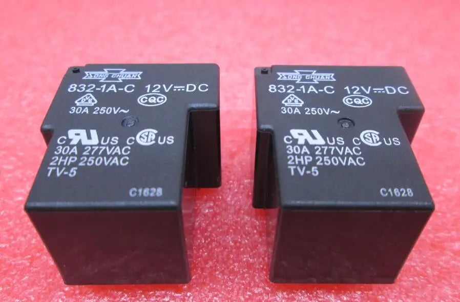 HOT NEW relay 832-1A-C-12VDC 832-1A-C 12VDC 8321AC DC12V 30A T90  DIP5 5PCS/LOT