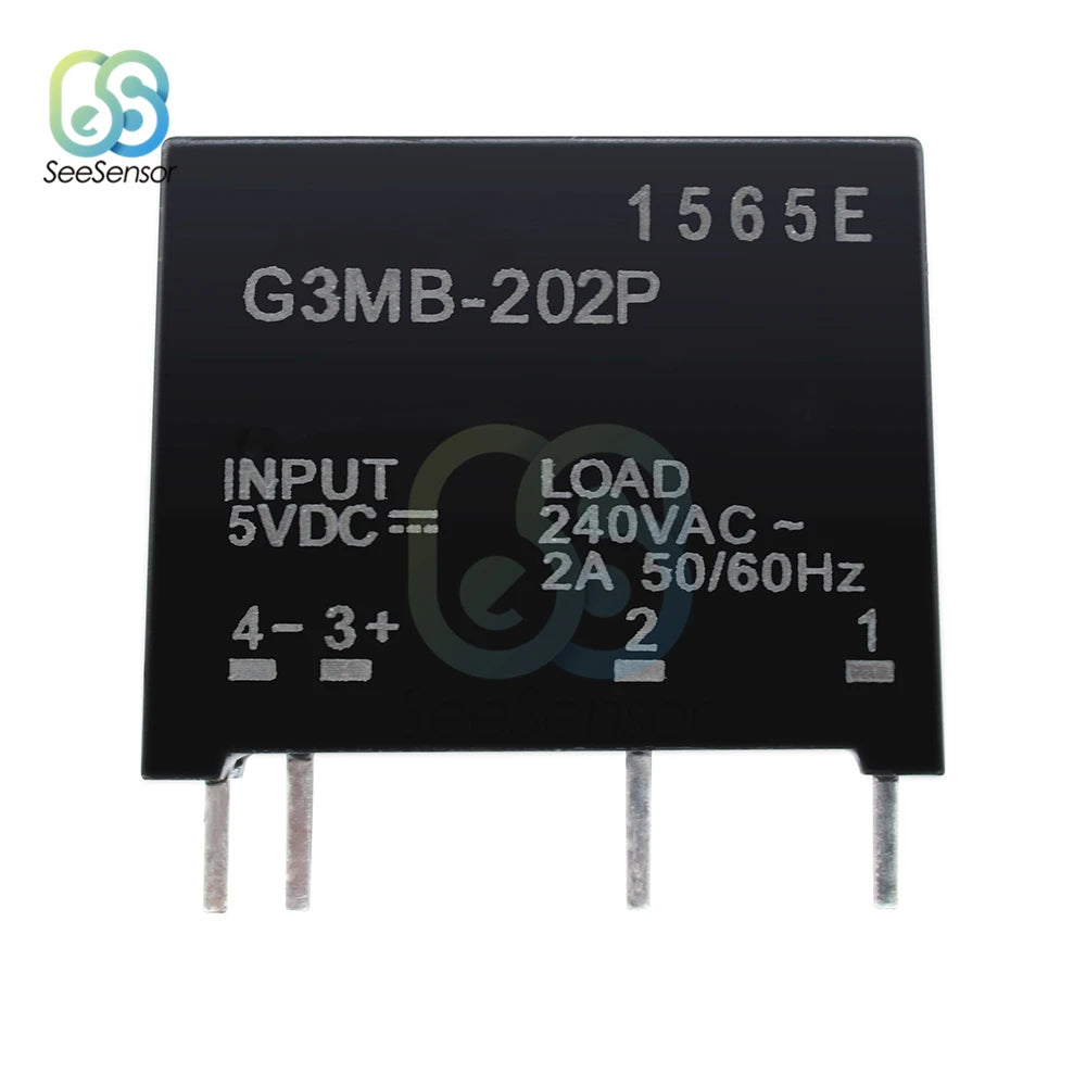 Relay Module G3MB-202P G3MB 202P DC-AC PCB SSR In 5V 12V 24V DC Out 240V AC 2A 50/60Hz Solid State Relay Module