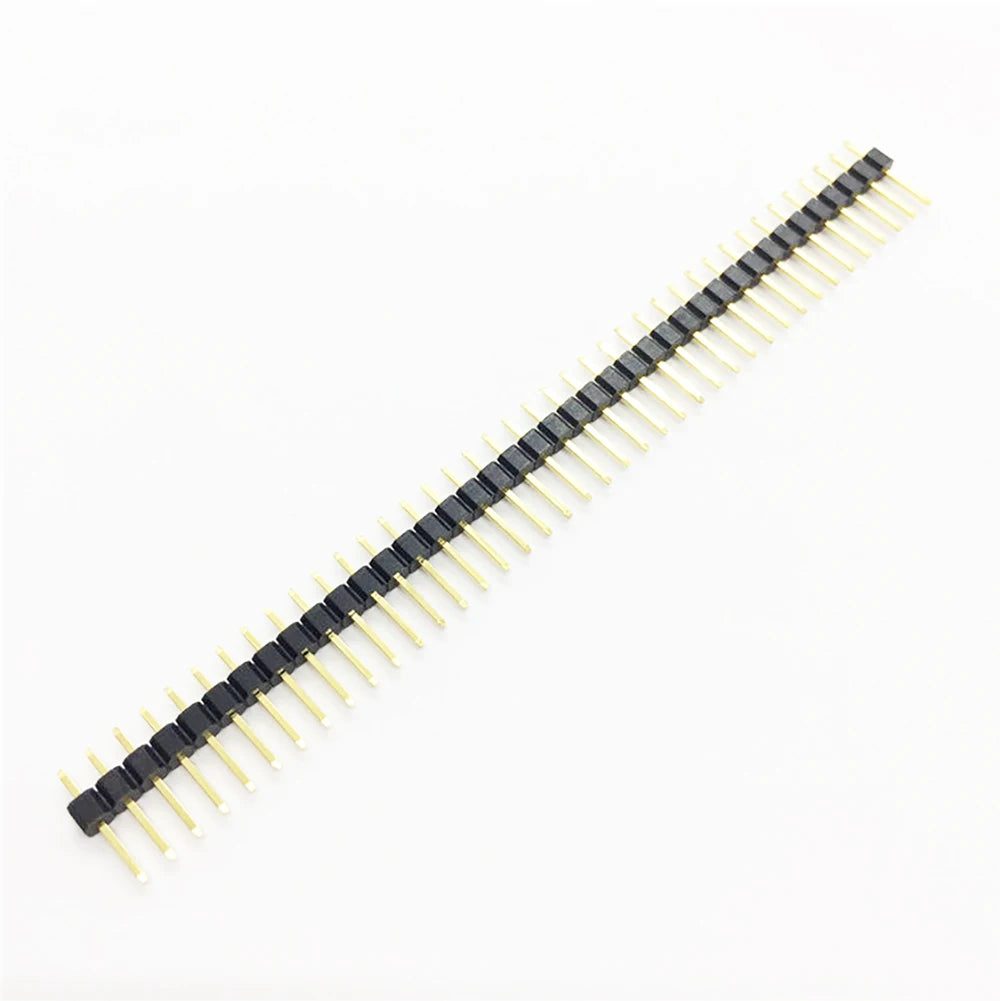 10pcs 2.54mm Pin 1X40P R1 R2 Right Angle SMD SMT Board Spacer Single Row Gold PCB Male Berg Strip Pin Header Connector