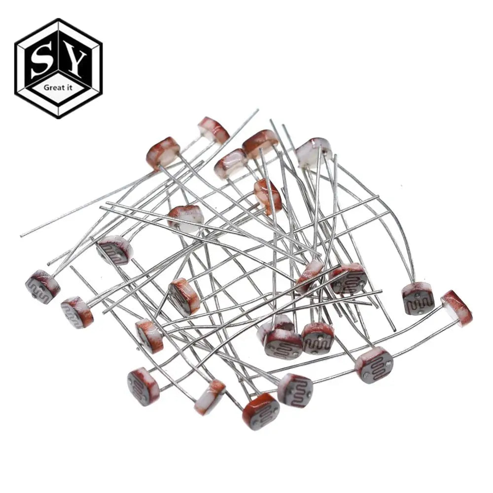 20PCS  LDR Photo Light Sensitive Resistor Photoelectric Photoresistor 5528 GL5528 5537 5506 5516 5539 5549 For Arduino