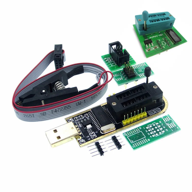 CH341A Series EEPROM Flash BIOS USB SOP8 Test Clip For EEPROM programming+2 adapters 1.8V adapter for Iphone or motherboard