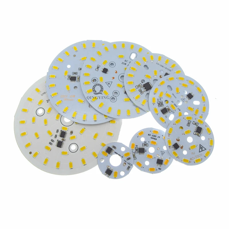 10pcs AC 220V LED PCB SMD5730 3W 5W 7W 10W 12W 15W 18W 24W Integrated IC Driver White/Warm White Light Source for LED Bulb