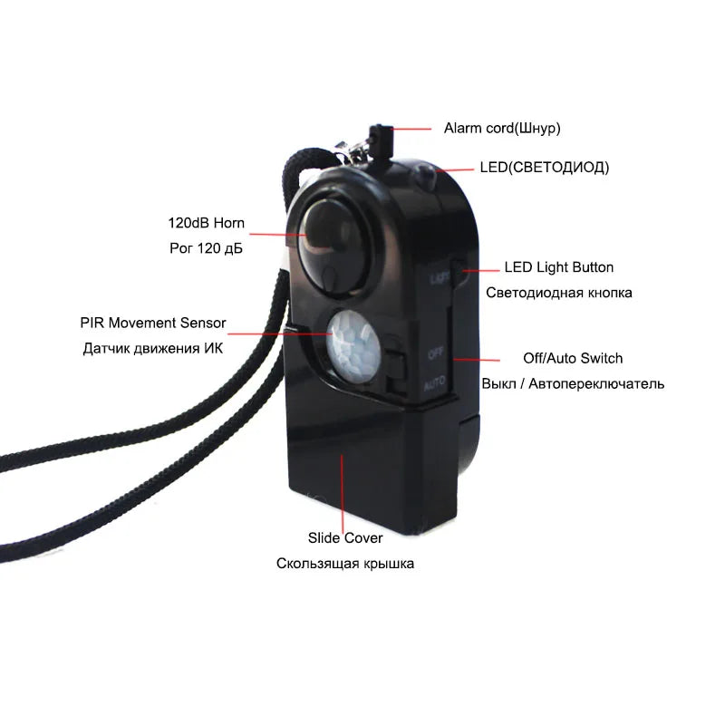 1/3pcs Camping Travel Portable Mini PIR Infrared Motion Sensor Detector Alarm 120dB Wireless Security Self Defense Dropshipping