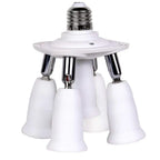 5 in 1 Light Socket Splitter E26 E27 Adapter Converter for Standard LED Bulbs 360 Degrees Adjustable 180Degree Bendable Max 300W