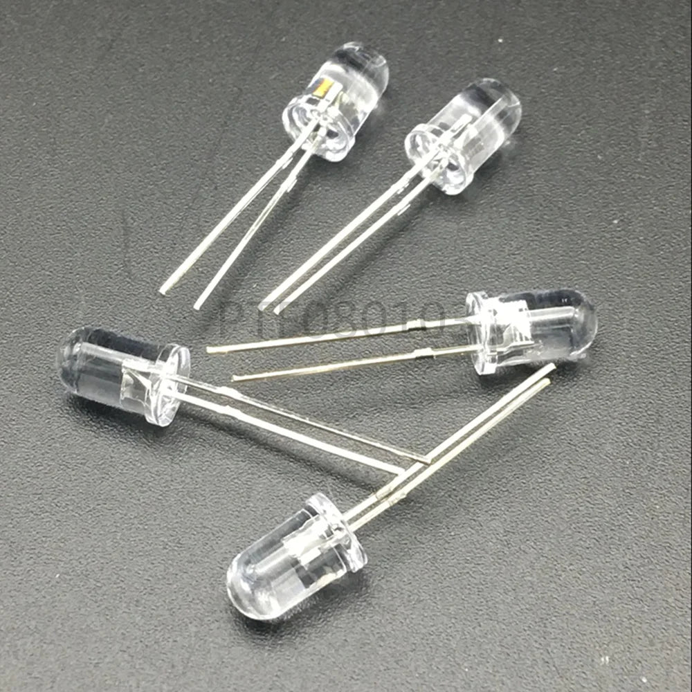 100pcs 5mm IR LED 850nm Clear Lens Infrared Diode 20mA Transparent 5 mm Through Hole Light Emitting Diode 850 Nm LED Lamp